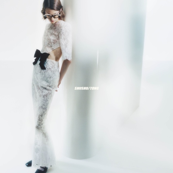 Shushutong 2024ss Wedding collection lace waist cutout long Dress - Picture 1 of 6